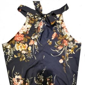 Floral Haltered Dress with belt